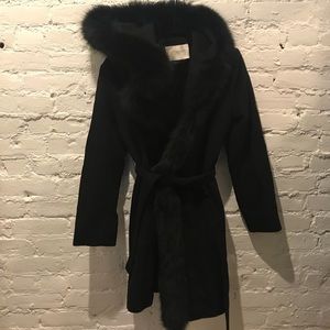 Loro piana coat with fox fur trim